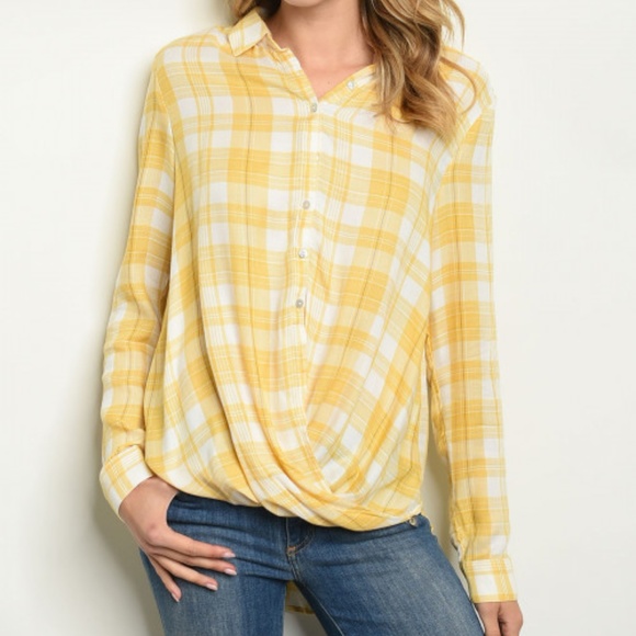 YELLOW CHECKERED TOP - Picture 6 of 8